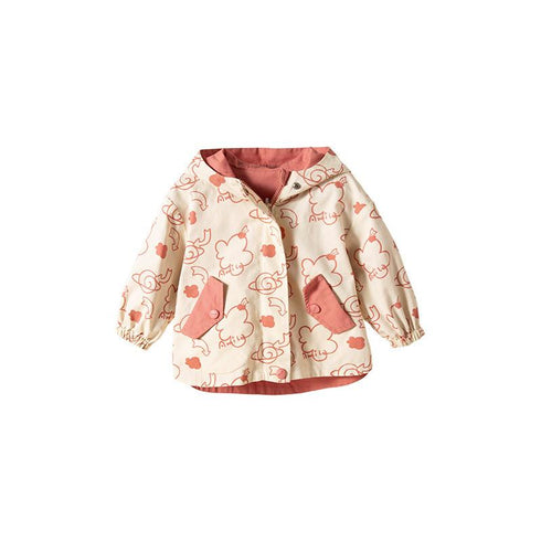 Both sides wear cotton jacket baby spring and autumn children's hooded windbreaker
